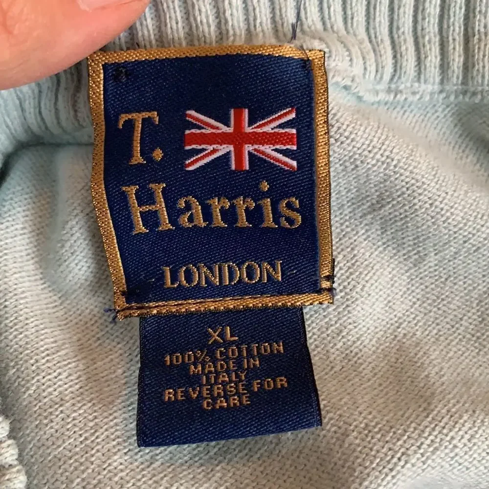 ‎T. Harris London mint green cotton sweater
